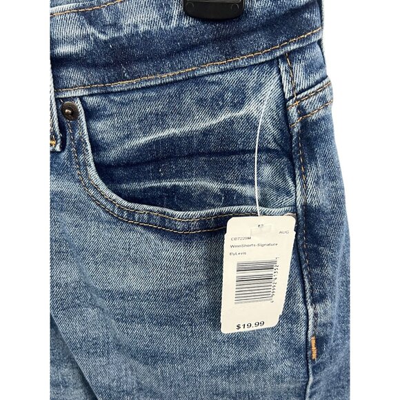 Denizen From Levis Mid-Rise Denim Shorts Sz 5 Blue Frayed Hem Distressed Casual - Picture 10 of 11